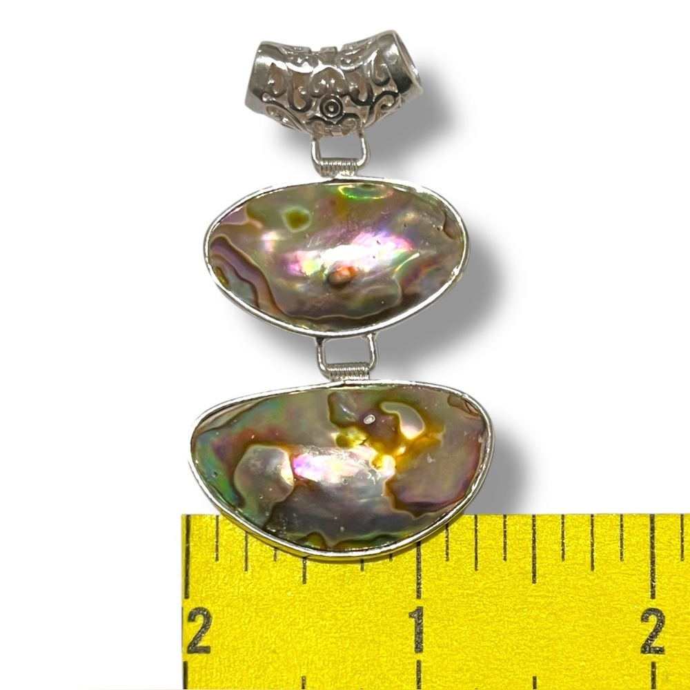 Silver Filigree Abalone Pendant - Picture 4 of 6